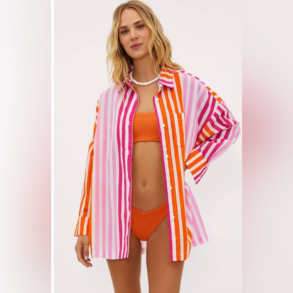 NTW Beach Riot Alexa Top in Sunset Stripes $118 Original Price now only $79 - Picture 3 of 8